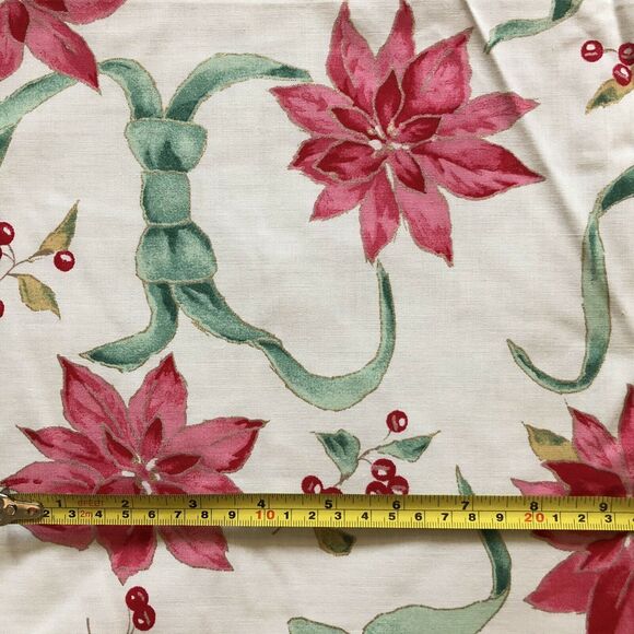 New 4yd 3" Holiday Christmas Poinsettia Bow Holly Cotton Quilt Craft Sew Fabric - Picture 3 of 5